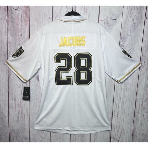 Raiders #28 Jacobs Golden Edition Jersey Replica Knockoff Size L - Picture 2 of 11